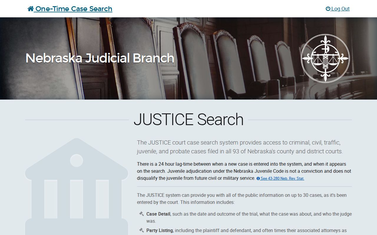 Adams County docket search JUSTICE terms and search screen