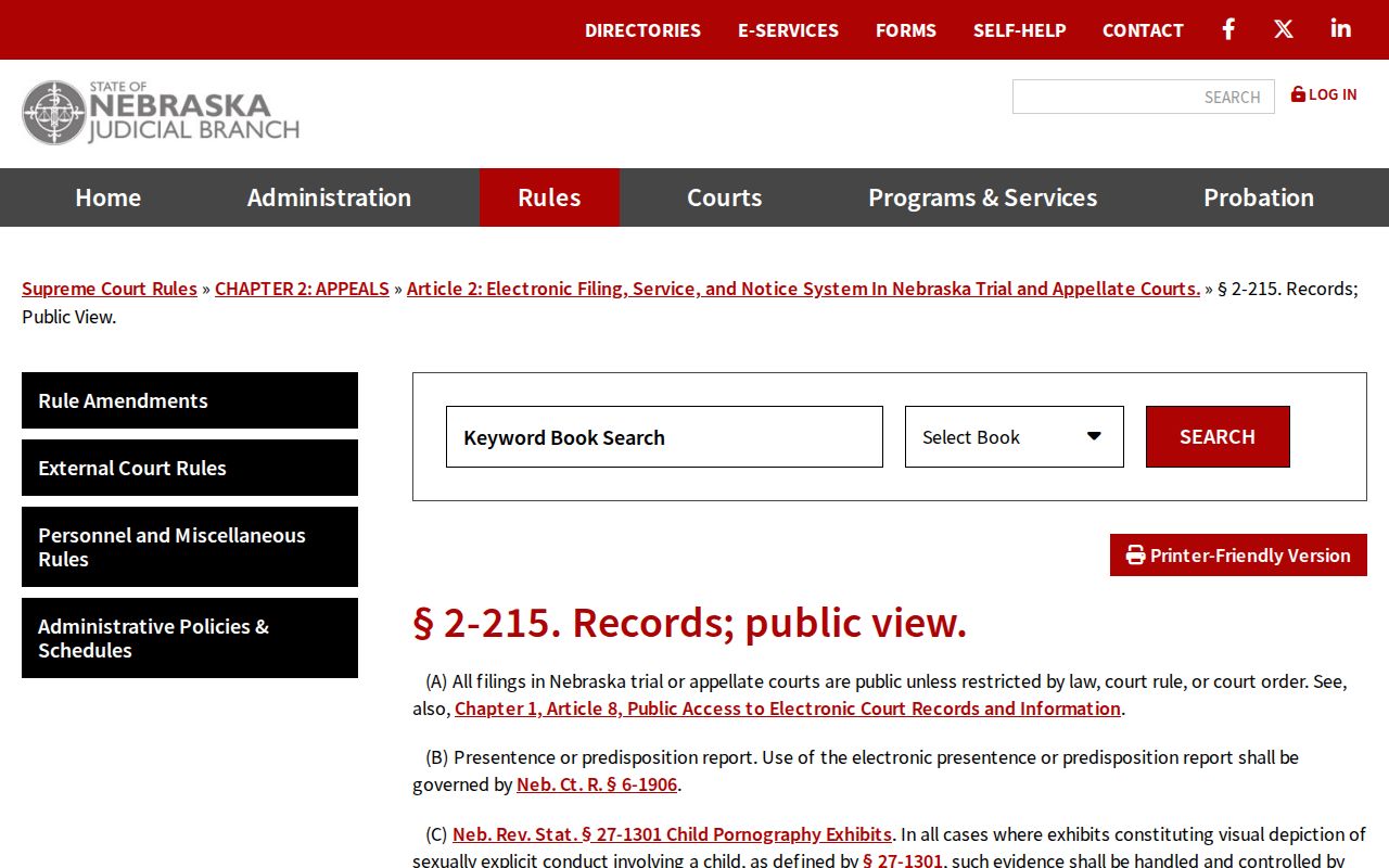 Adams County civil court dockets electronic records public view rule