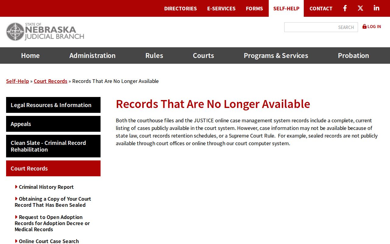 Adams County court records retention and availability explanation