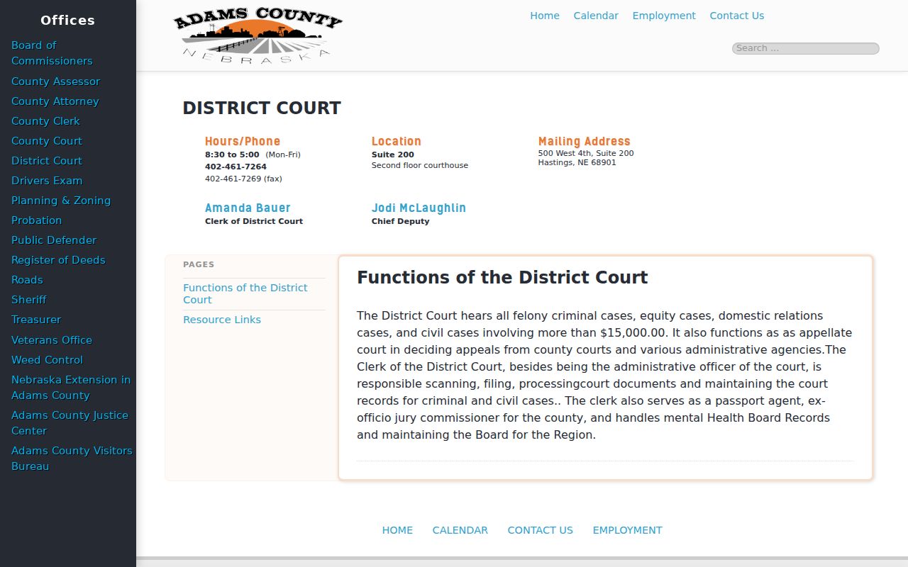 Adams County court docket District Court record office