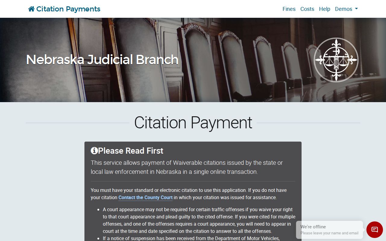 Adams County traffic court official waiverable citation payment process